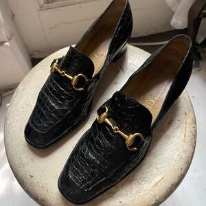 Vintage Gucci Alligator Loafers
